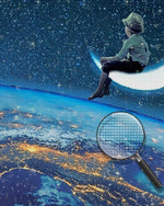 Kind, Mond und Weltraum Diamond Painting