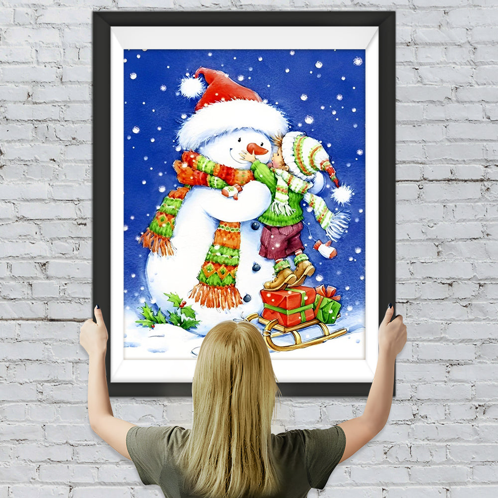 Kind Schneemann Diamond Painting