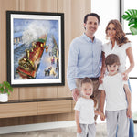 Kinder Geschenkzug Weihnachtsmann Diamond Painting