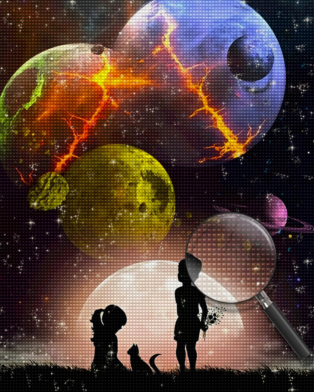 Kinder unter den Planeten Diamond Painting
