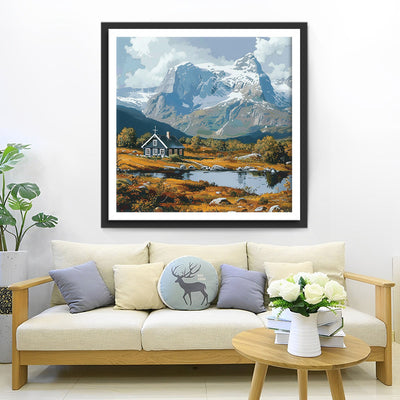Kirche in den Bergen Diamond Painting