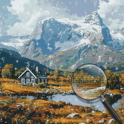 Kirche in den Bergen Diamond Painting