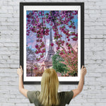 Kirschbäume und Eiffelturm Diamond Painting