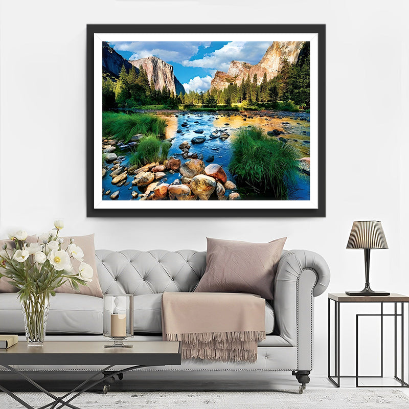 Klarer See in den Bergen Diamond Painting