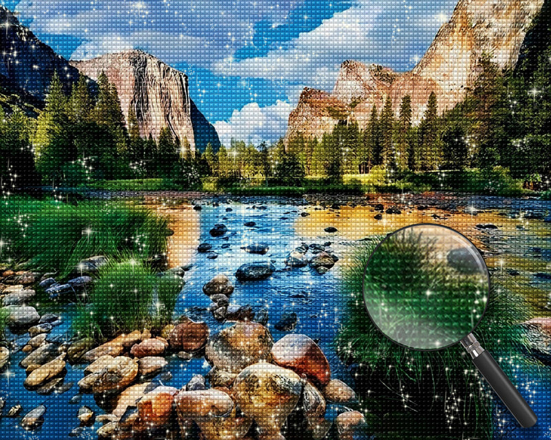 Klarer See in den Bergen Diamond Painting