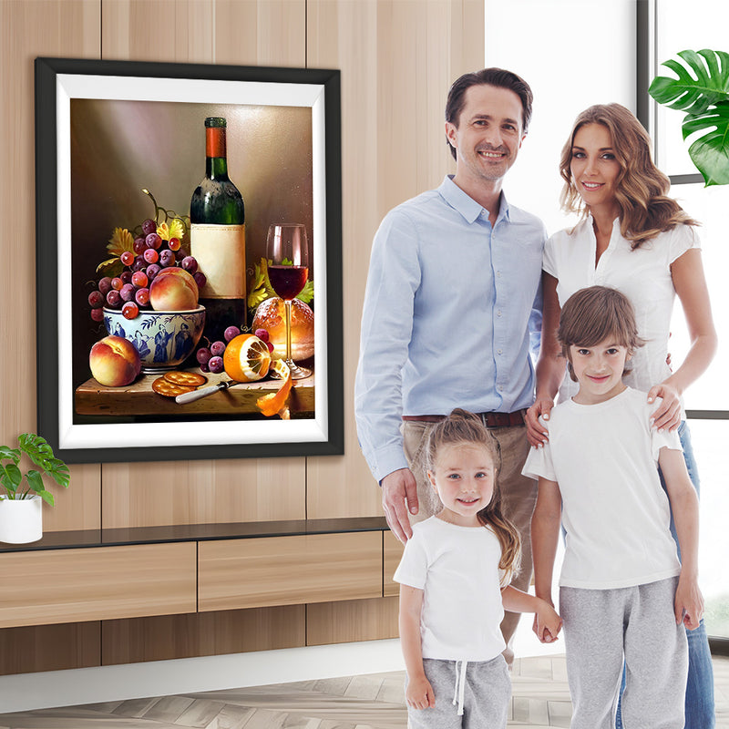 Klassischer Wein und Obst Diamond Painting