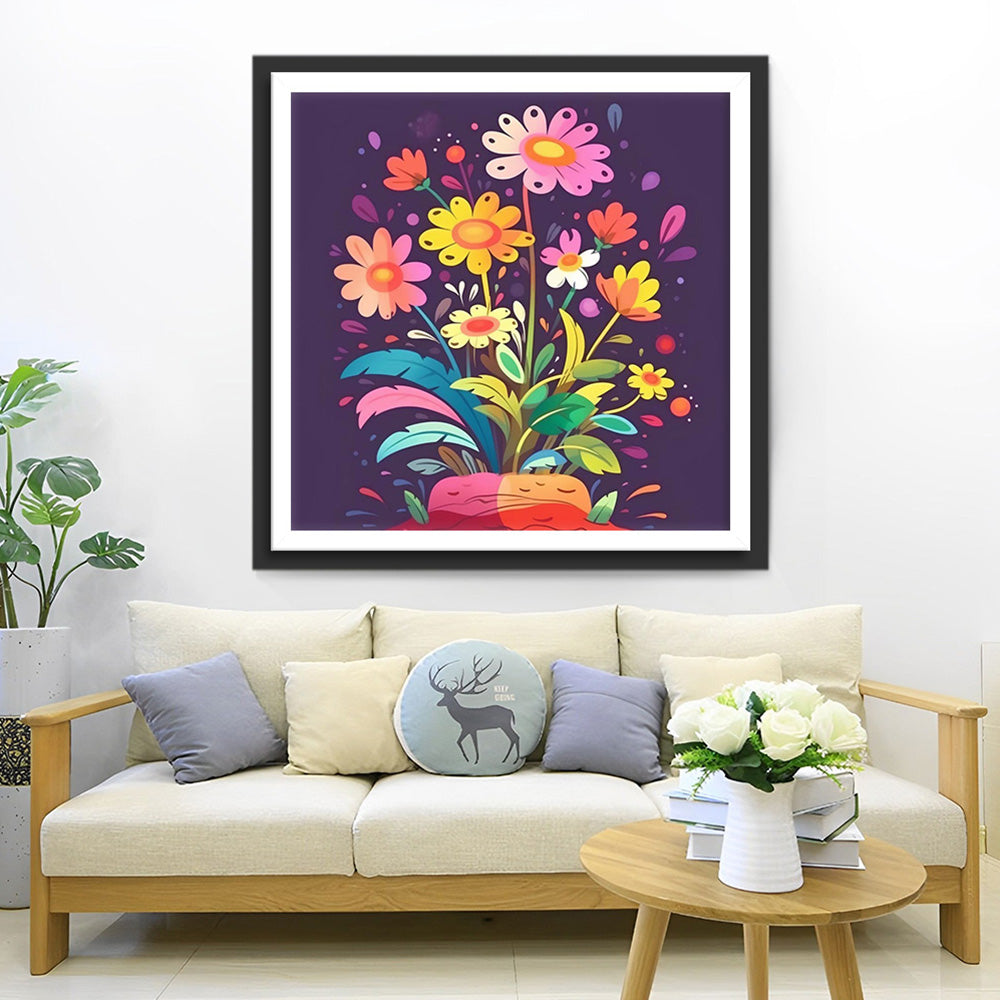 Kleine Blumen im Topf Diamond Painting