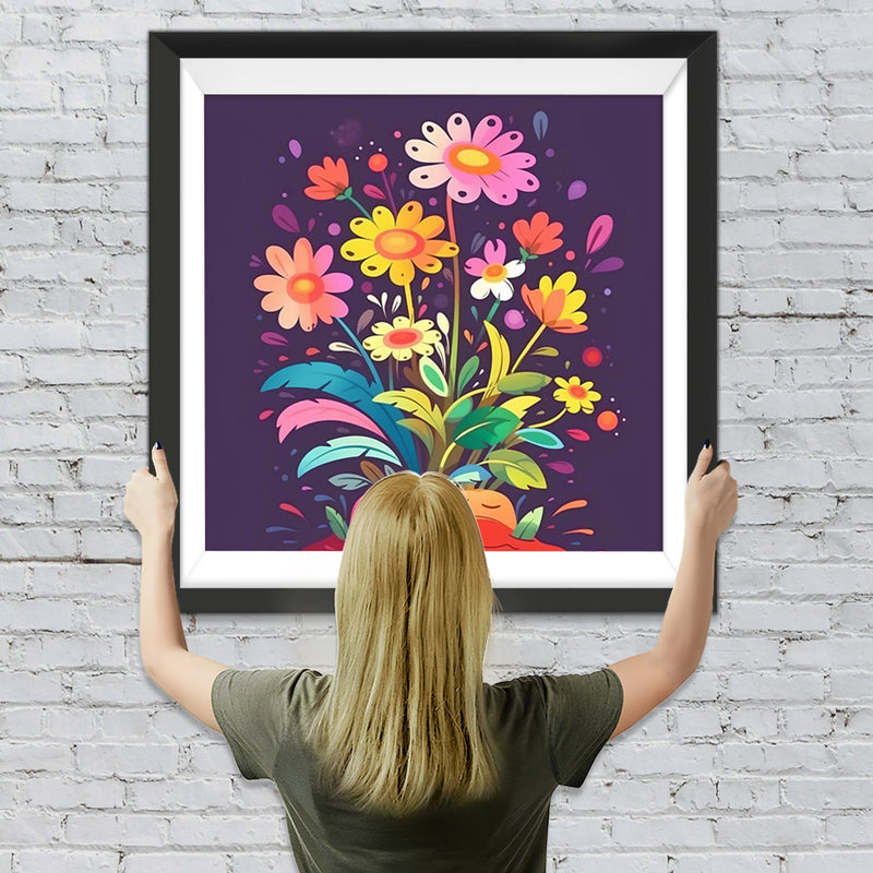 Kleine Blumen im Topf Diamond Painting