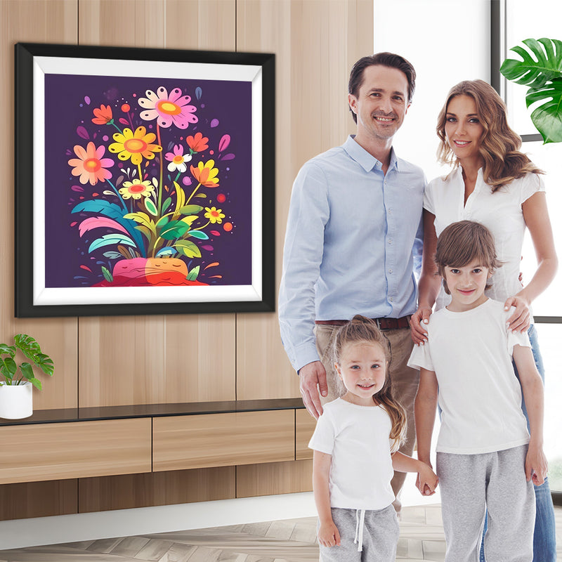 Kleine Blumen im Topf Diamond Painting