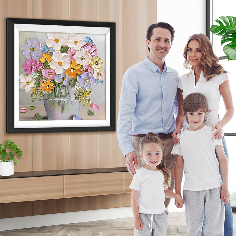 Kleine Blumen in der Glasflasche Diamond Painting
