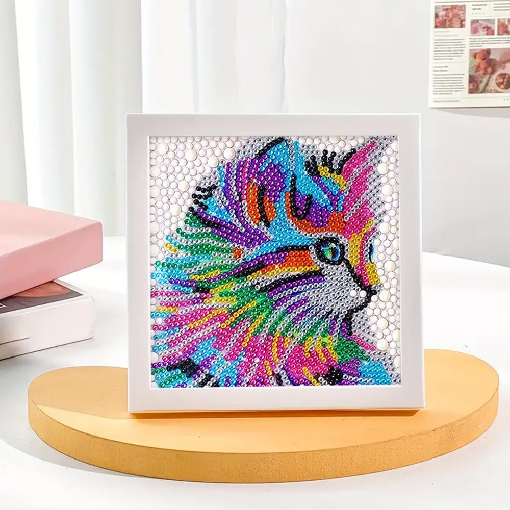 Kleine bunte Katze Mini-Kristallpünktchen Diamond Painting