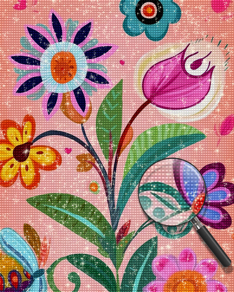 Kleine Cartoon-Blumen Diamond Painting