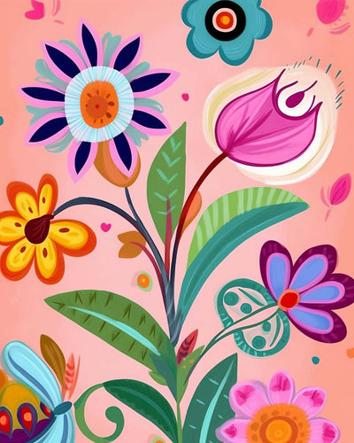 Kleine Cartoon-Blumen Diamond Painting