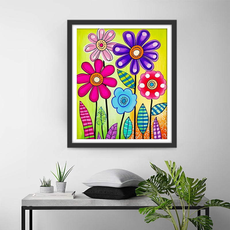Kleine Cartoon-Chrysanthemen Diamond Painting