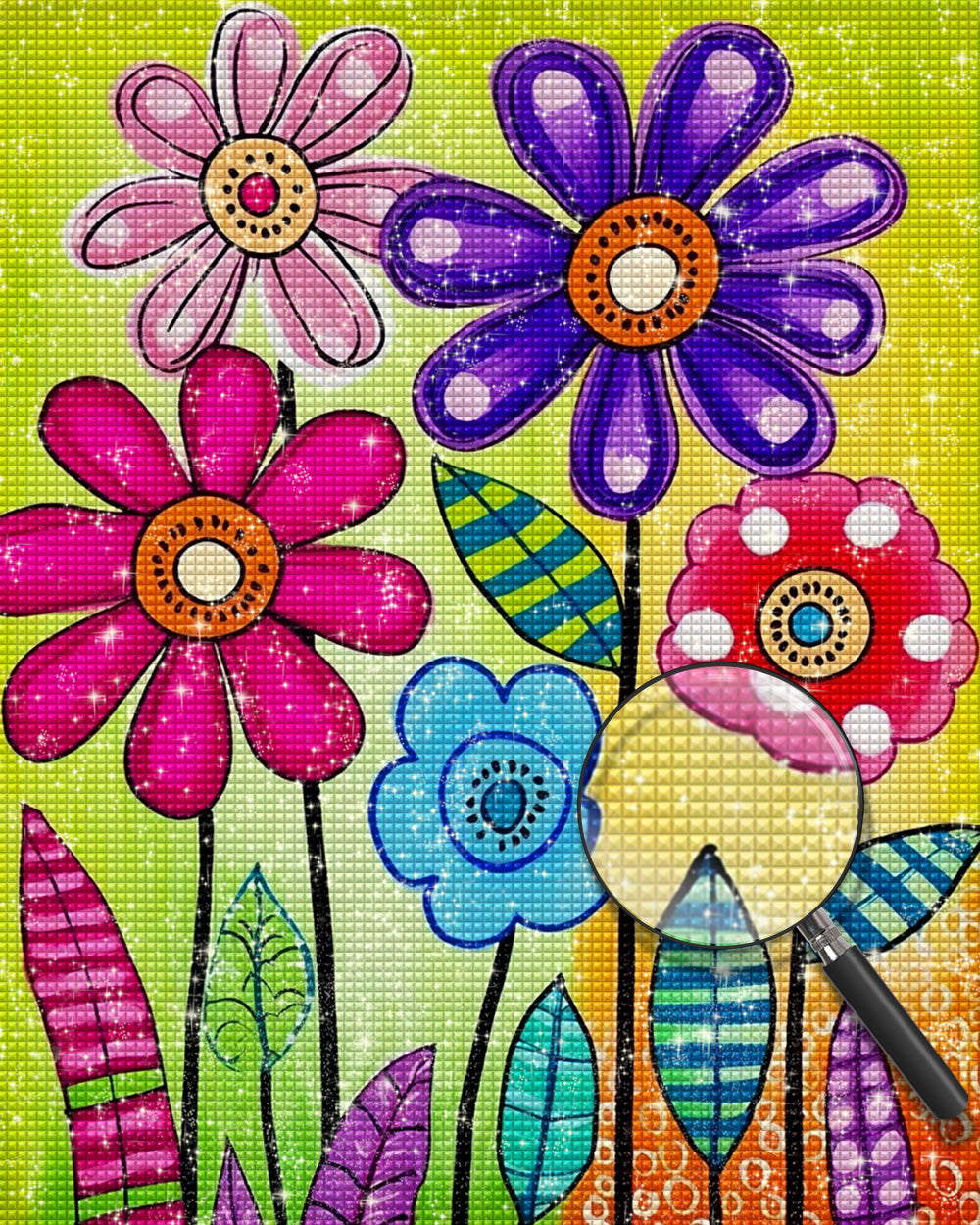 Kleine Cartoon-Chrysanthemen Diamond Painting