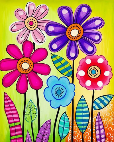 Kleine Cartoon-Chrysanthemen Diamond Painting