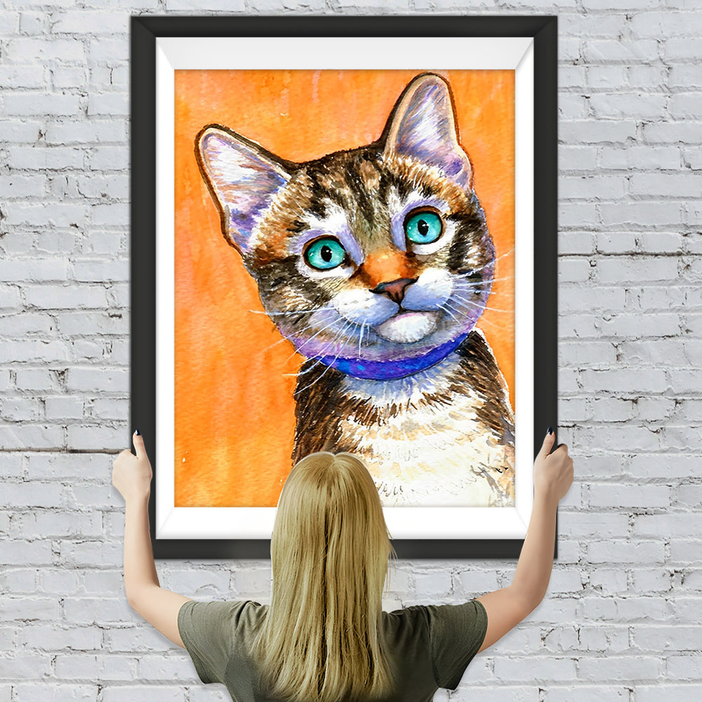 Kleine Katze mit grünen Augen Diamond Painting