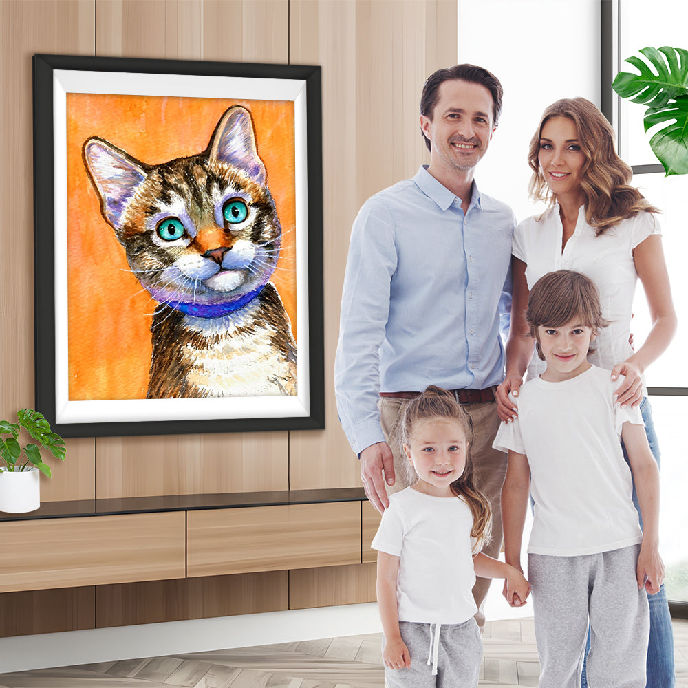 Kleine Katze mit grünen Augen Diamond Painting