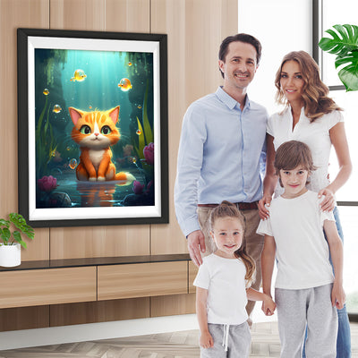 Kleine orangefarbene Katze Diamond Painting