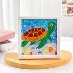 Kleine Schildkröte am Strand Mini-Kristallpünktchen Diamond Painting