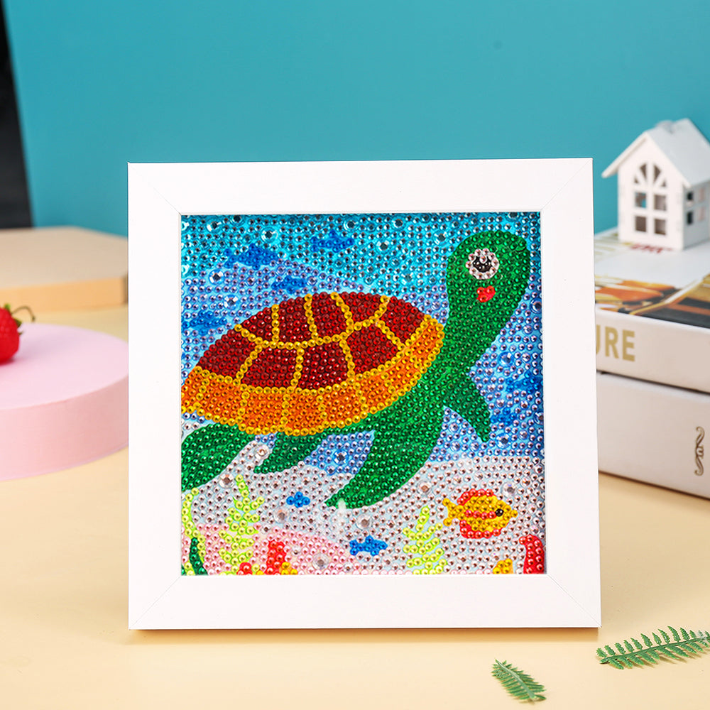 Kleine Schildkröte am Strand Mini-Kristallpünktchen Diamond Painting