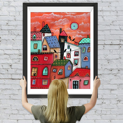 Kleine Stadt im Märchen Diamond Painting