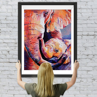 Kleiner Elefant und seine Mutter Diamond Painting