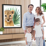 Kleiner Löwe und grünes Blatt Diamond Painting