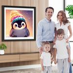 Kleiner Pinguin mit Wollmütze Diamond Painting