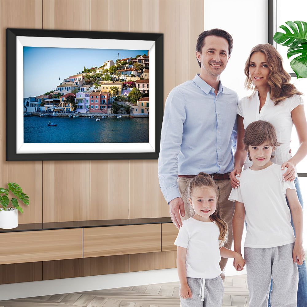 Kleines Küstendorf in Griechenland Diamond Painting