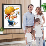 Kleines Mädchen hält ein Gänseblümchen Diamond Painting