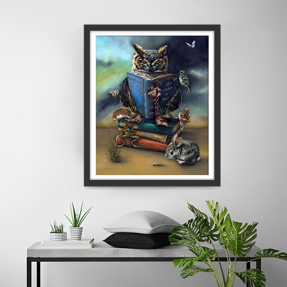 Kluge Eule und Mäuse Diamond Painting