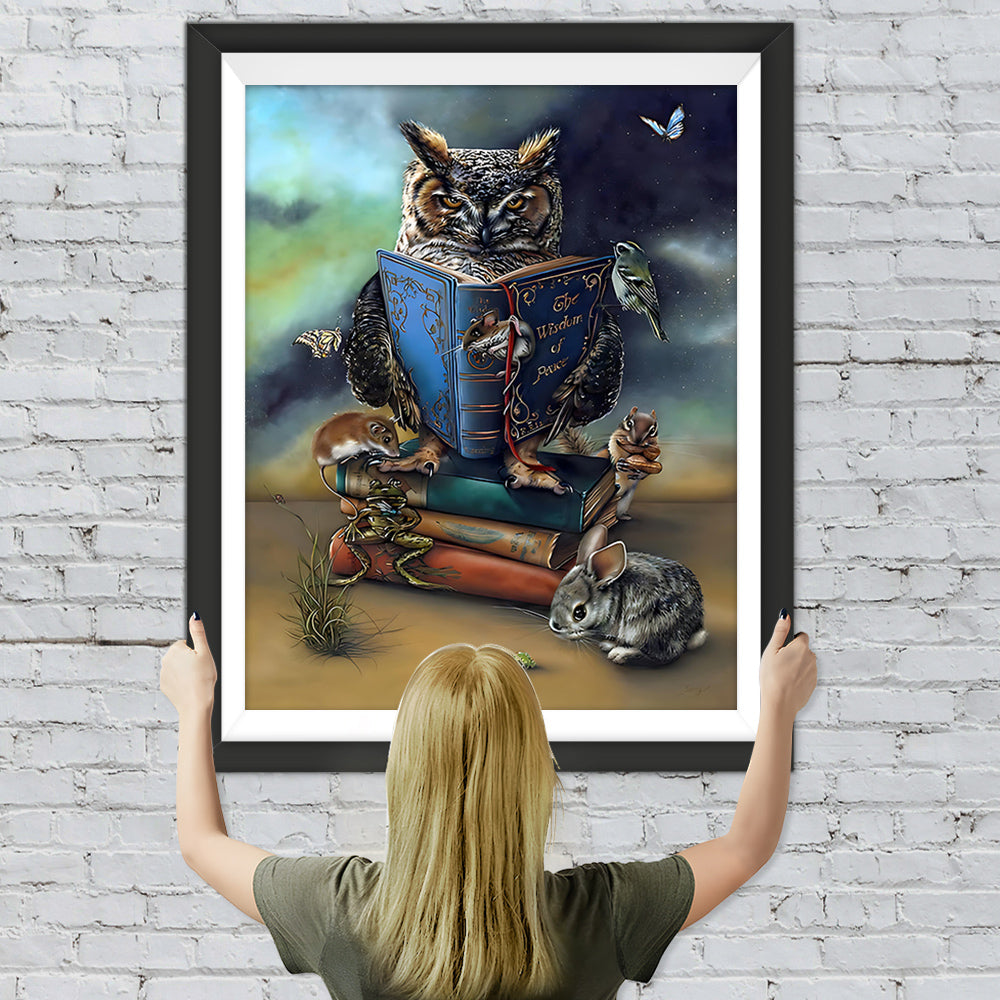 Kluge Eule und Mäuse Diamond Painting