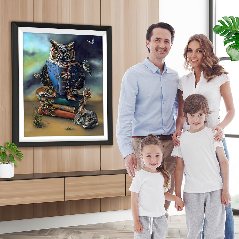 Kluge Eule und Mäuse Diamond Painting