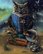 Kluge Eule und Mäuse Diamond Painting