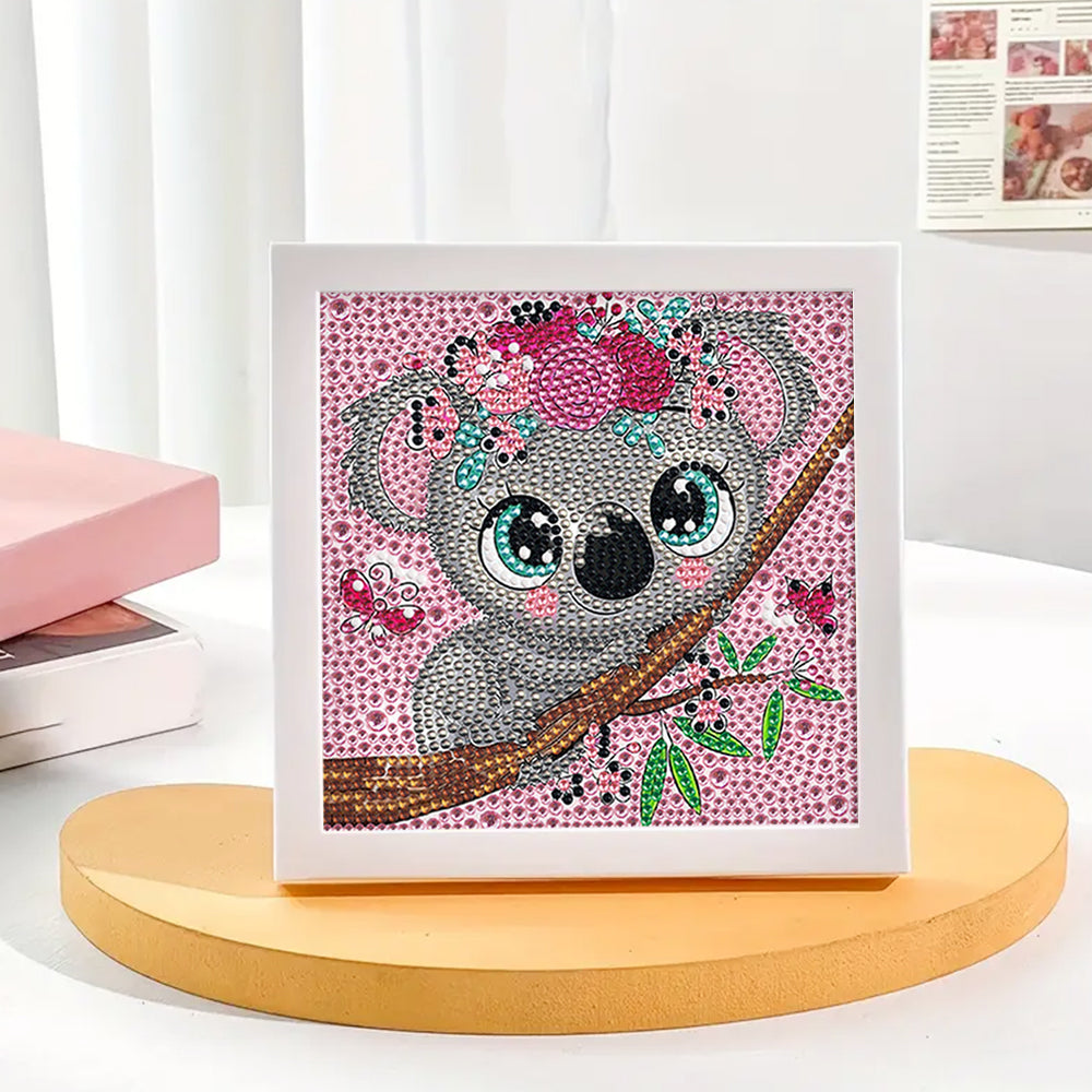 Koala auf dem Baumstamm Mini-Kristallpünktchen Diamond Painting