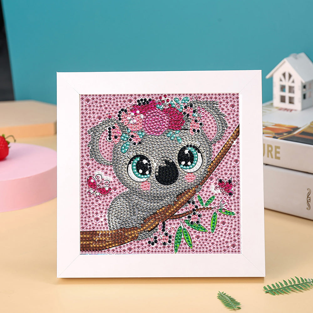 Koala auf dem Baumstamm Mini-Kristallpünktchen Diamond Painting