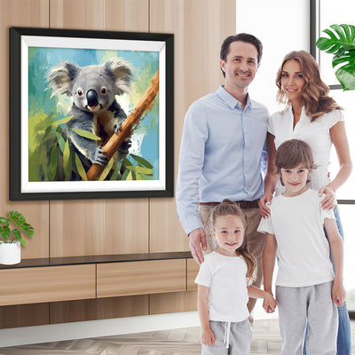 Koala umarmt einen Baumstamm Diamond Painting