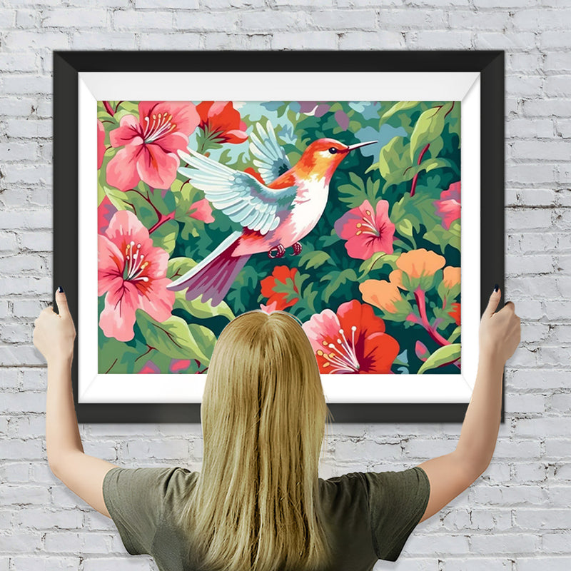 Kolibri und Blumen Diamond Painting