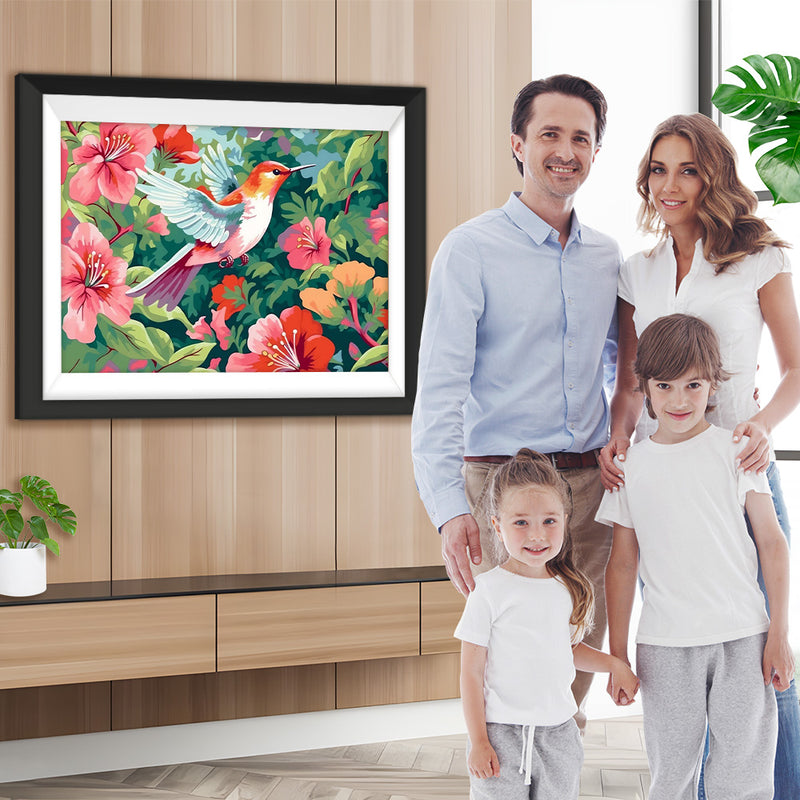 Kolibri und Blumen Diamond Painting