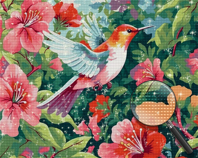 Kolibri und Blumen Diamond Painting