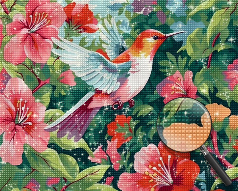 Kolibri und Blumen Diamond Painting