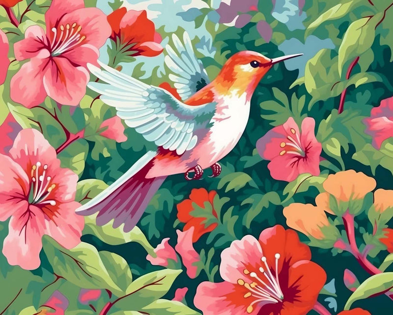Kolibri und Blumen Diamond Painting
