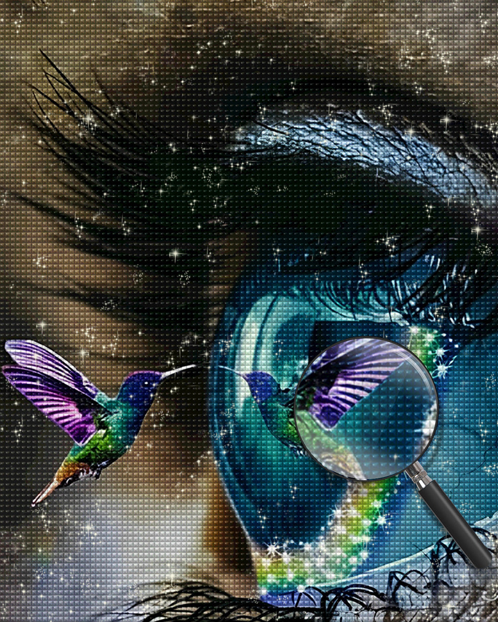 Kolibri und Grünes Auge Diamond Painting