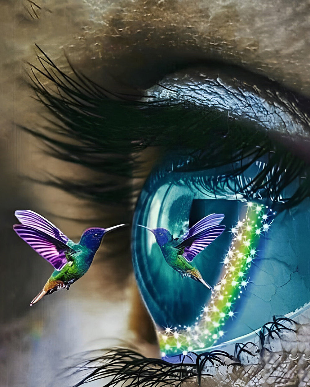 Kolibri und Grünes Auge Diamond Painting