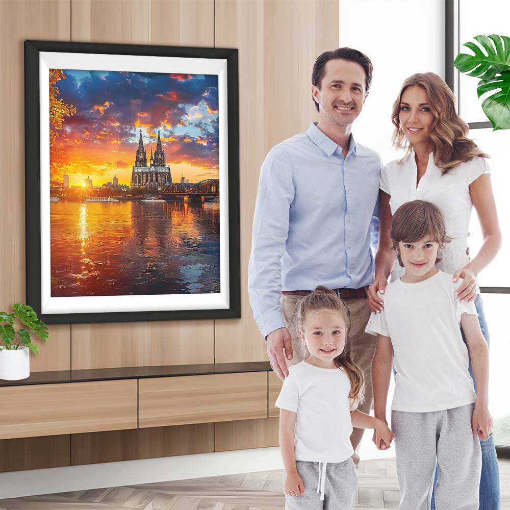 Kölner Dom bei Sonnenuntergang Diamond Painting