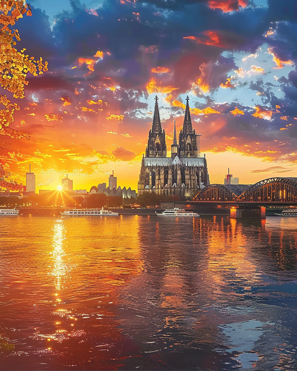 Kölner Dom bei Sonnenuntergang Diamond Painting