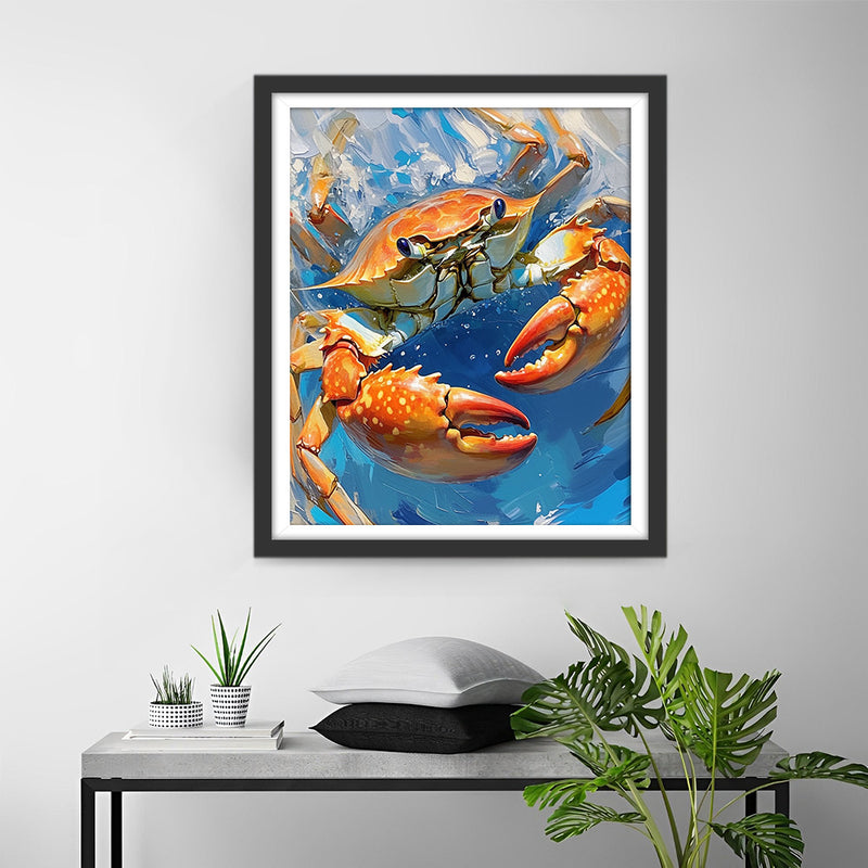 Krabbe im blauen Wasser Diamond Painting