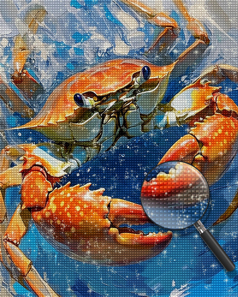 Krabbe im blauen Wasser Diamond Painting