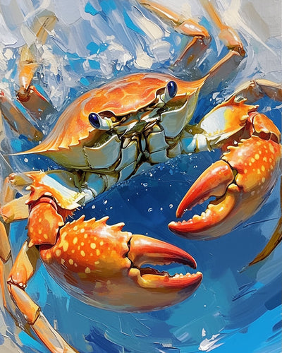 Krabbe im blauen Wasser Diamond Painting